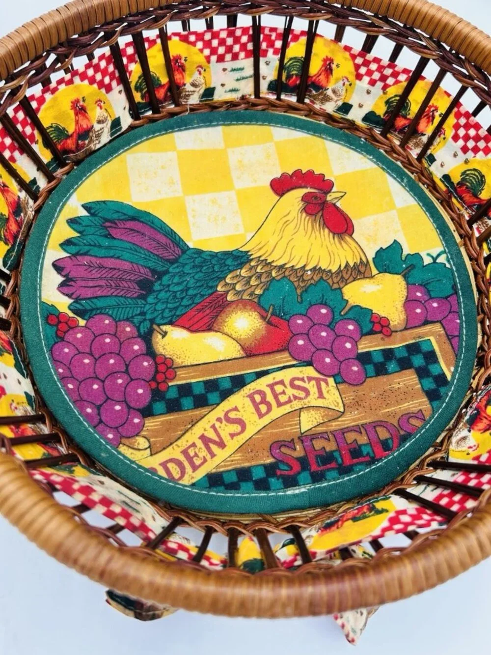 Vintage Country Wicker Rooster Chicken 12